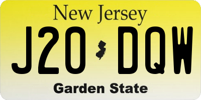 NJ license plate J20DQW