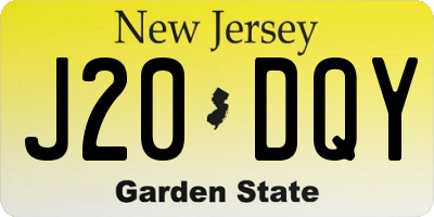 NJ license plate J20DQY