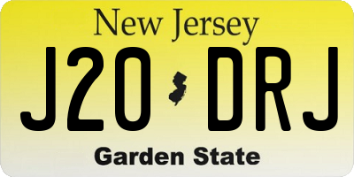 NJ license plate J20DRJ