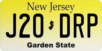 NJ license plate J20DRP