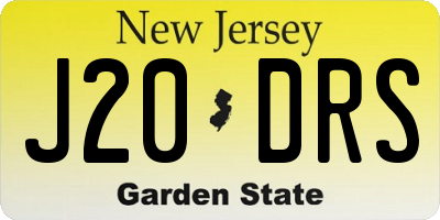 NJ license plate J20DRS