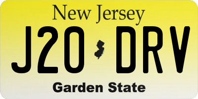 NJ license plate J20DRV
