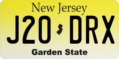NJ license plate J20DRX