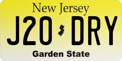 NJ license plate J20DRY