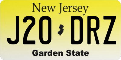 NJ license plate J20DRZ