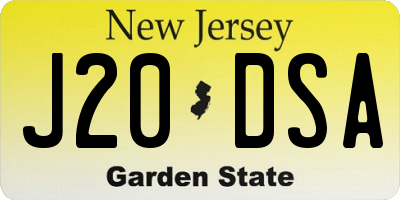 NJ license plate J20DSA