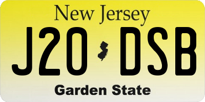 NJ license plate J20DSB