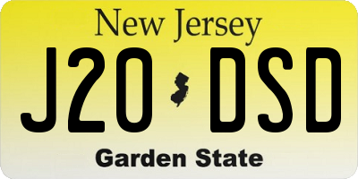 NJ license plate J20DSD