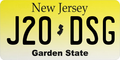 NJ license plate J20DSG