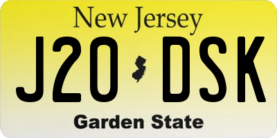 NJ license plate J20DSK