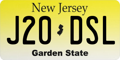 NJ license plate J20DSL