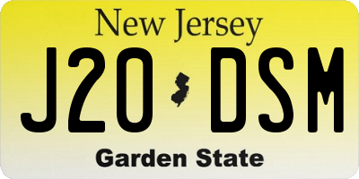 NJ license plate J20DSM