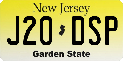 NJ license plate J20DSP