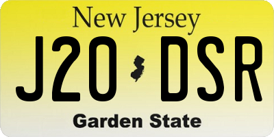 NJ license plate J20DSR