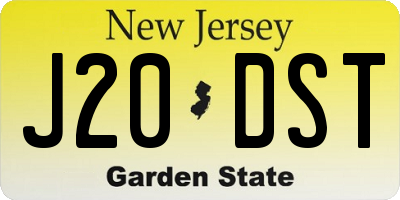 NJ license plate J20DST
