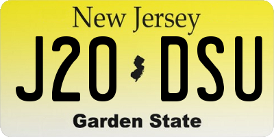 NJ license plate J20DSU
