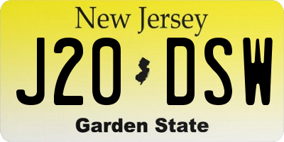 NJ license plate J20DSW
