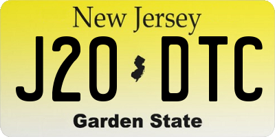 NJ license plate J20DTC