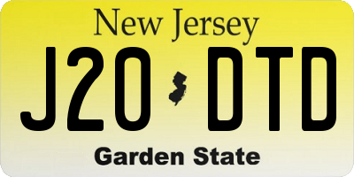 NJ license plate J20DTD