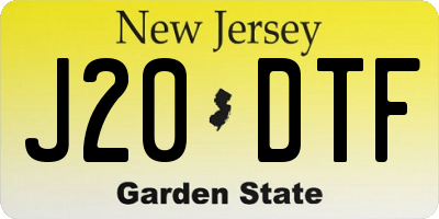 NJ license plate J20DTF