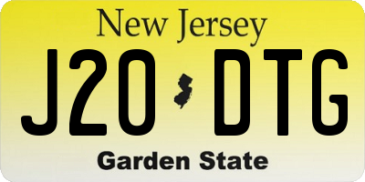 NJ license plate J20DTG