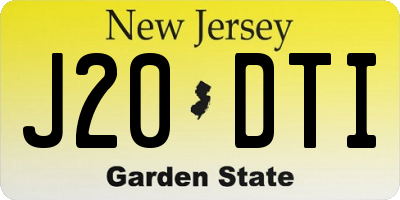 NJ license plate J20DTI