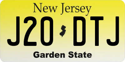 NJ license plate J20DTJ