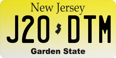 NJ license plate J20DTM