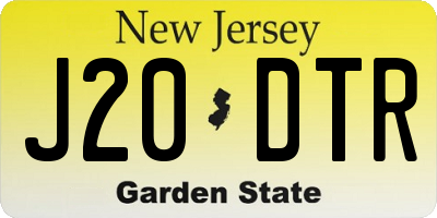NJ license plate J20DTR