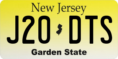 NJ license plate J20DTS