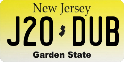 NJ license plate J20DUB