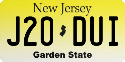 NJ license plate J20DUI
