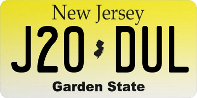 NJ license plate J20DUL