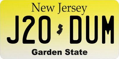 NJ license plate J20DUM