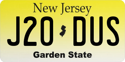 NJ license plate J20DUS