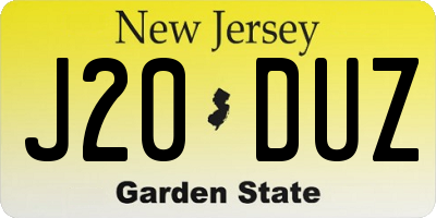 NJ license plate J20DUZ