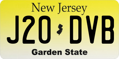 NJ license plate J20DVB