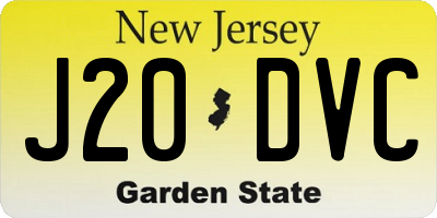 NJ license plate J20DVC