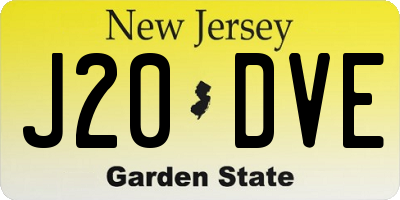 NJ license plate J20DVE