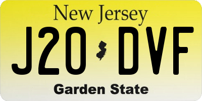 NJ license plate J20DVF