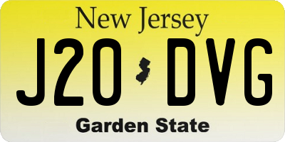 NJ license plate J20DVG