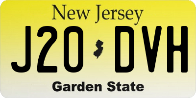 NJ license plate J20DVH