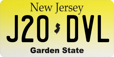 NJ license plate J20DVL