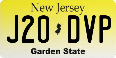 NJ license plate J20DVP