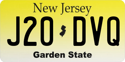 NJ license plate J20DVQ
