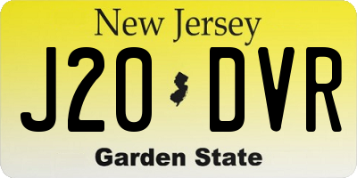 NJ license plate J20DVR