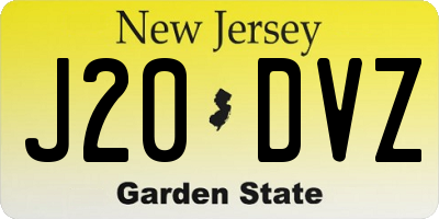 NJ license plate J20DVZ