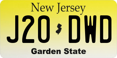 NJ license plate J20DWD