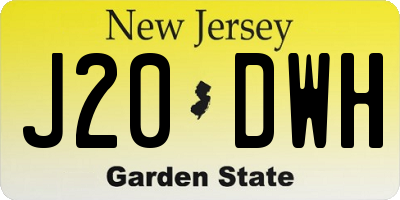 NJ license plate J20DWH