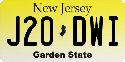 NJ license plate J20DWI